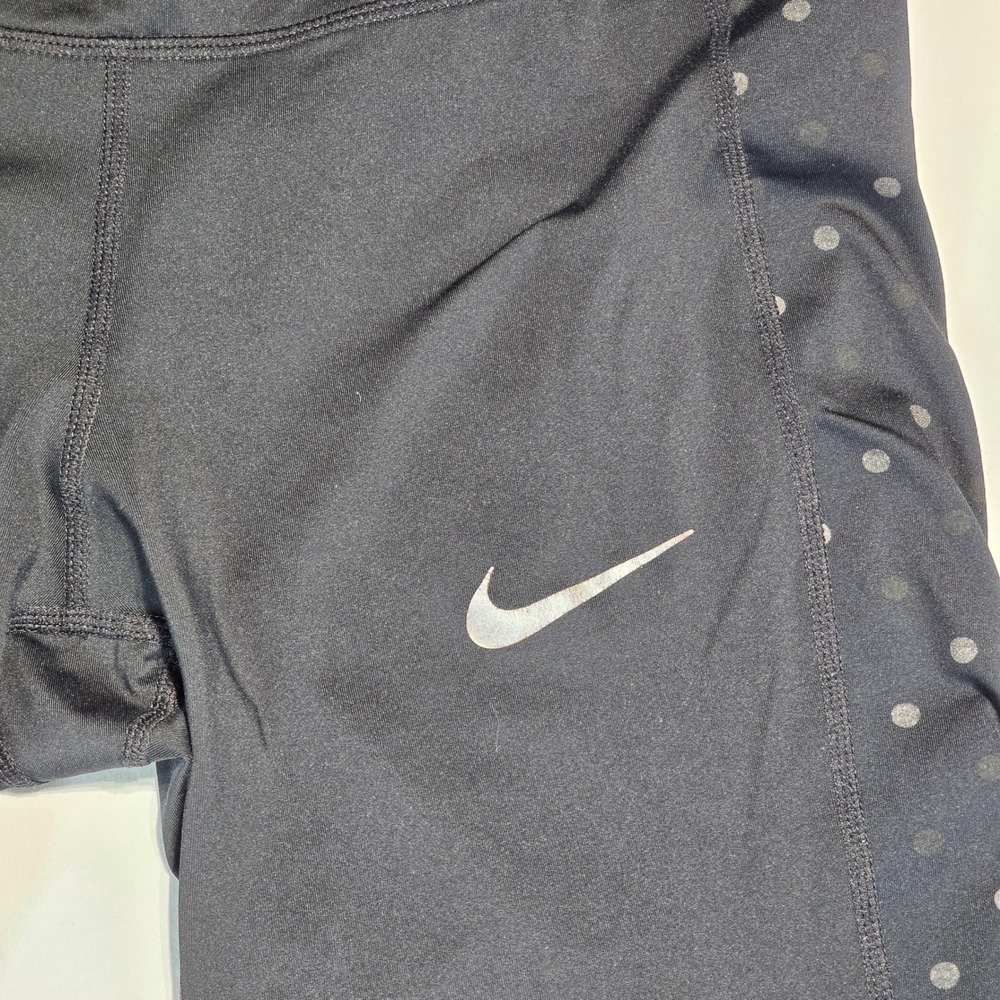 Nike Dri-FIT Womens Black Reflective Polka Dot Running Leggings CJ5567-10 Size M - Picture 11 of 16